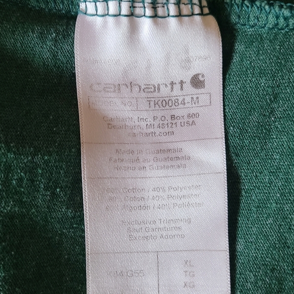 carhartt loose fit heavyweight short-sleeve pocket henley t-shirt green mens XL - Picture 5 of 5